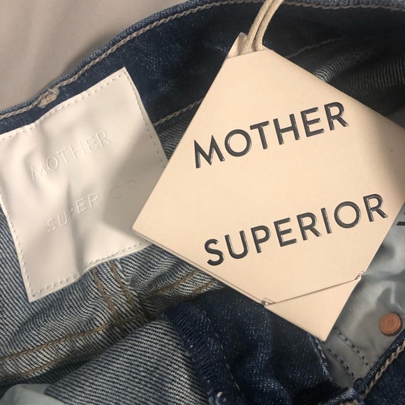 Mother Blue Ditcher Zip Hover High Rise Straight Leg Denim Jeans 23 - Picture 12 of 13